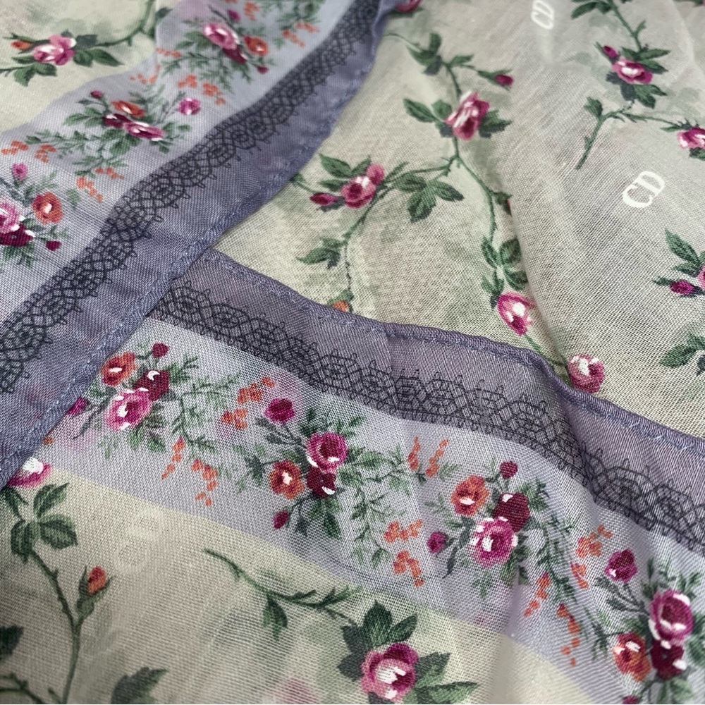 Christian Dior Floral Mini Scarf - Picture 5 of 8